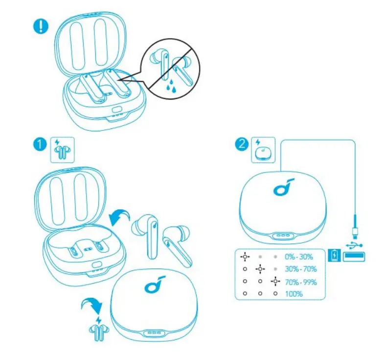 Soundcore A3908H21 Life Note 3 Wireless Earphones - Charging