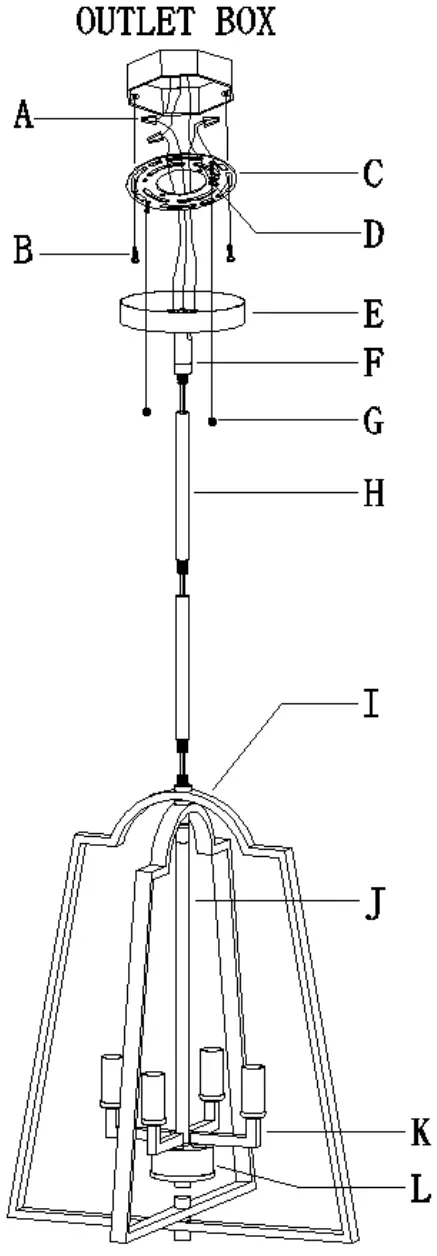 ZEVNI A04466 Chandelier - FIGURE 1