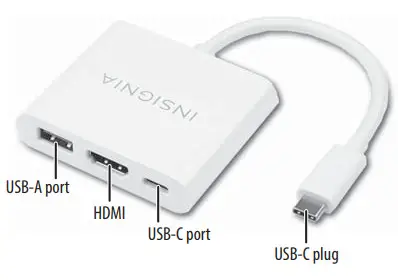 INSIGNIA NS-PCACHM USB-C to HDMI Multiport Adapter