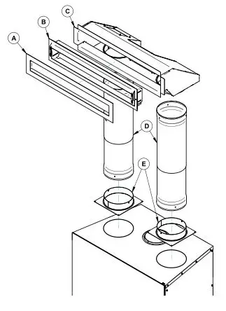 Ventis HE275CF Wood Fireplace VB00017 - APPENDIx 3-OPTIONAL MODERN GRAVITY HOT AIR DISTRIBUTION KIT