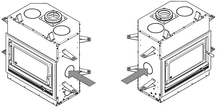 Ventis HE275CF Wood Fireplace VB00017 - APPENDIx 4-OPTIONAL FORCED AIR DISTRIBUTION KIT INSTALLATION