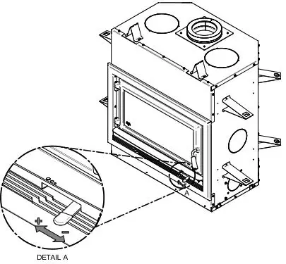 Ventis HE275CF Wood Fireplace VB00017 - Air Intake Control