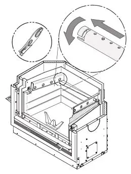 Ventis HE275CF Wood Fireplace VB00017 - Align the notch in the left end of the tube