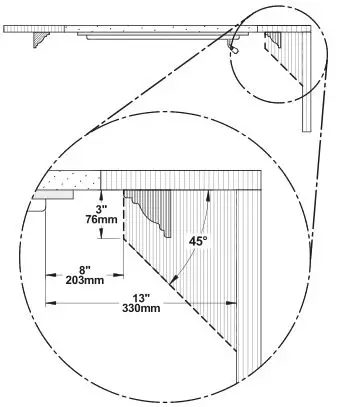 Ventis HE275CF Wood Fireplace VB00017 - Clearances to combustibles