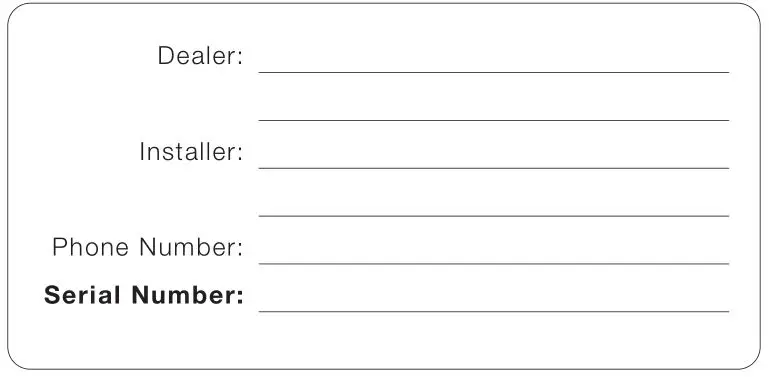 Ventis HE275CF Wood Fireplace VB00017 - Dealer Info Box