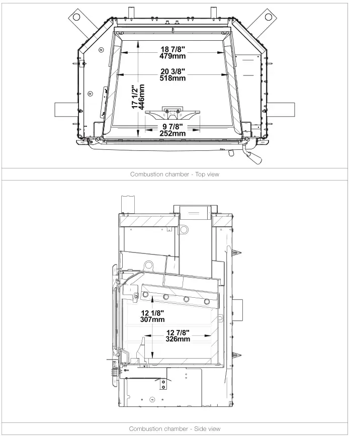 Ventis HE275CF Wood Fireplace VB00017 - Dimensions 3
