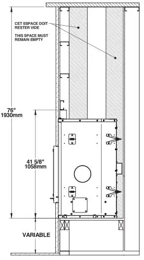 Ventis HE275CF Wood Fireplace VB00017 - Do not use combustible materials