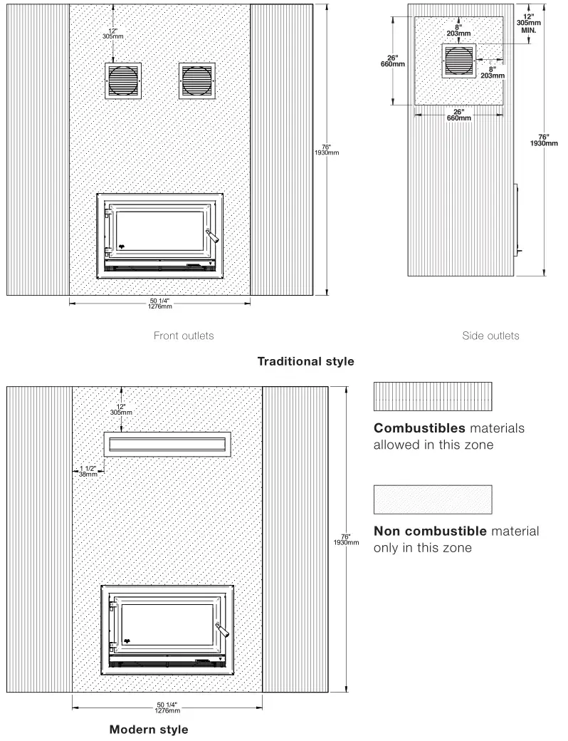 Ventis HE275CF Wood Fireplace VB00017 - Facing