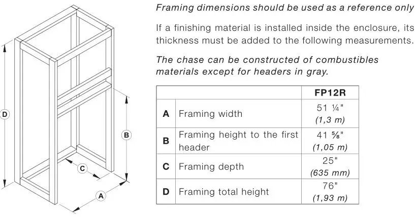Ventis HE275CF Wood Fireplace VB00017 - Fireplace Framing