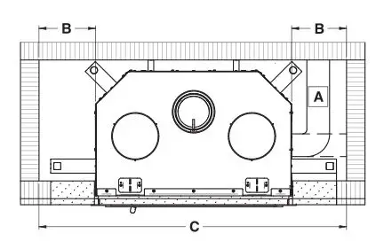 Ventis HE275CF Wood Fireplace VB00017 - Framing with Fresh Air Intake