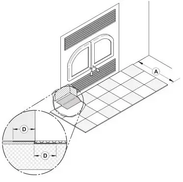 Ventis HE275CF Wood Fireplace VB00017 - Option #1 - Floor Level Installation