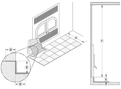 Ventis HE275CF Wood Fireplace VB00017 - Option #2 - Raised Base Installation of 4 or Less