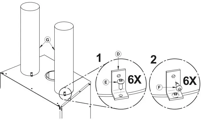 Ventis HE275CF Wood Fireplace VB00017 - Screw the 6 steel brackets
