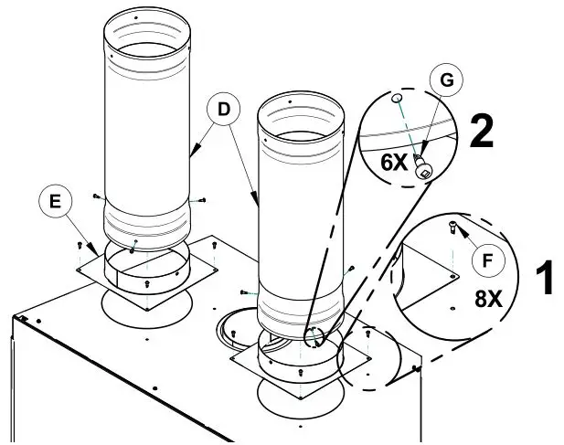 Ventis HE275CF Wood Fireplace VB00017 - Secure the 2 anchor plates