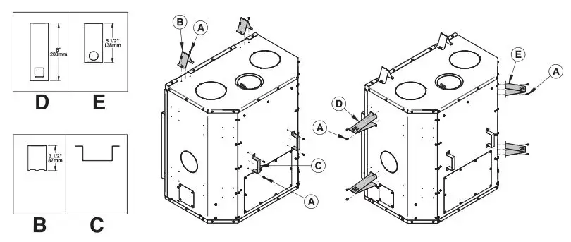 Ventis HE275CF Wood Fireplace VB00017 - Standoff installation