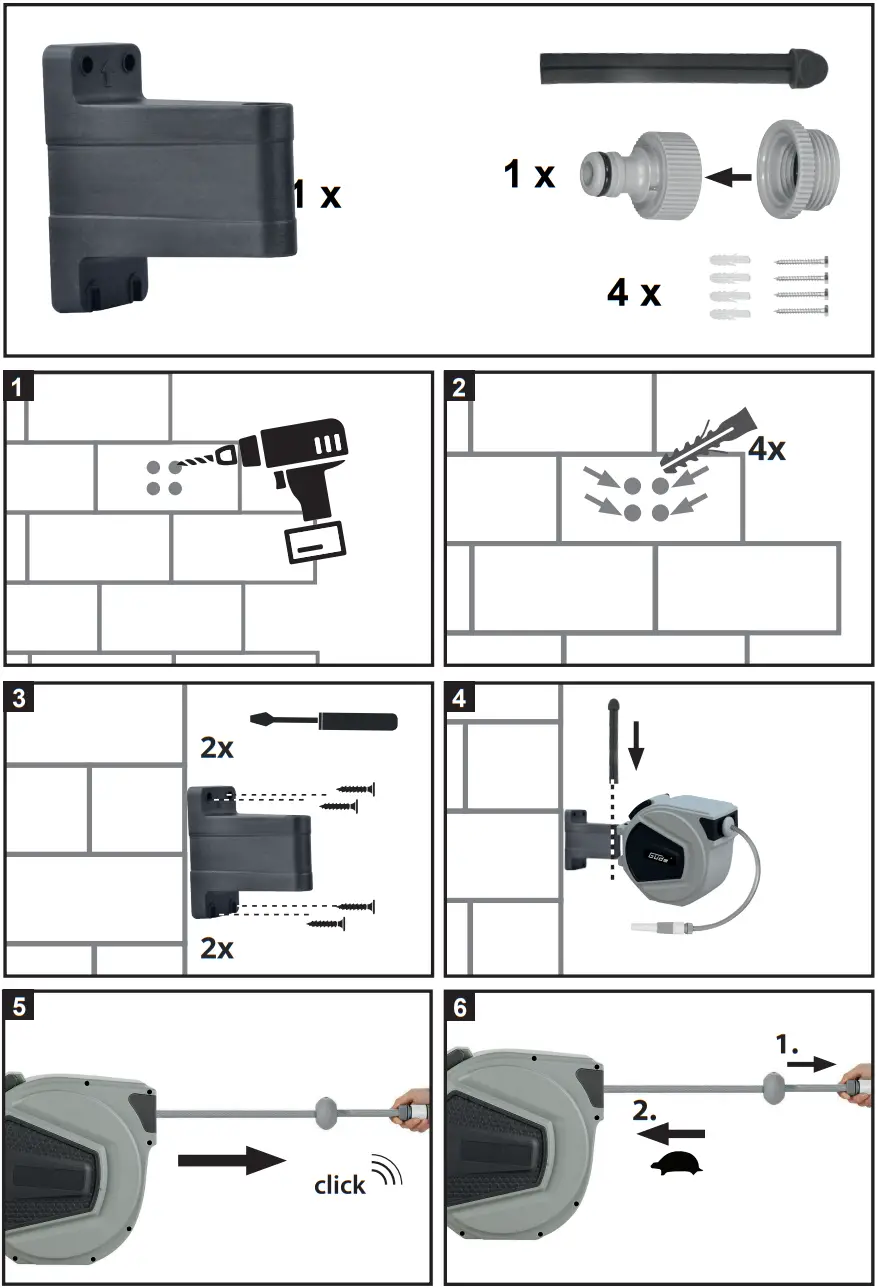 Gude 93902 Automatic Hose Reel - FIGURE 1