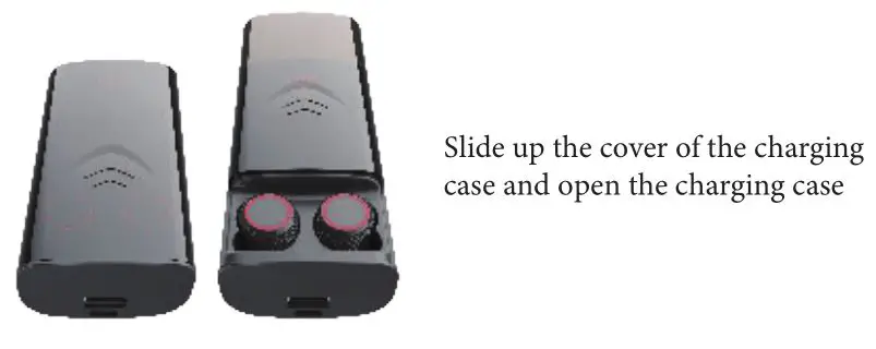 Delinuo Wireless Earbuds TWS-T9 - Open the Charging Case