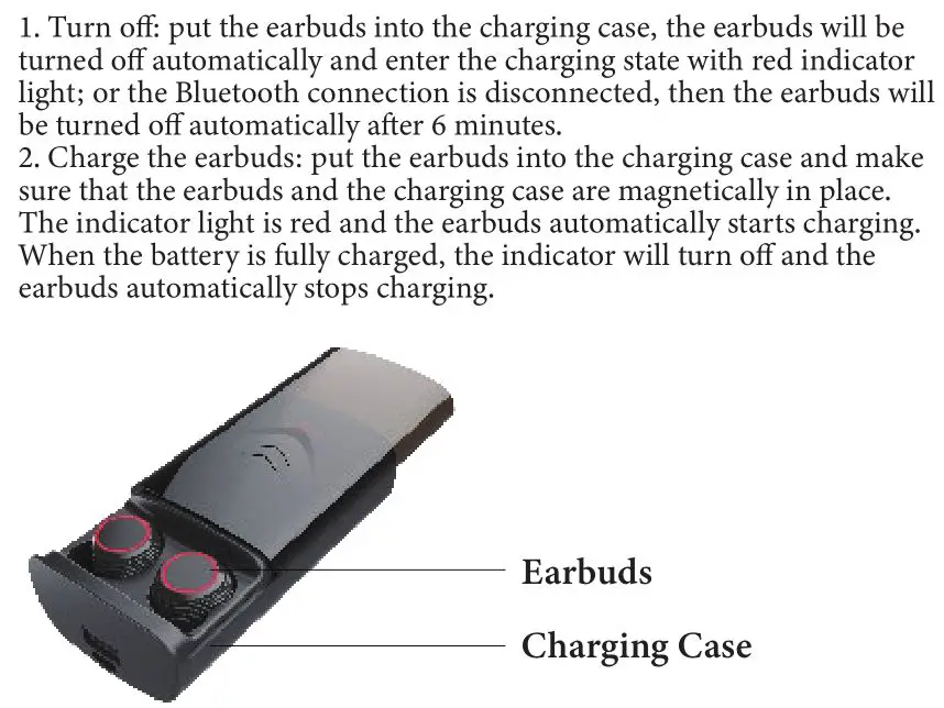 Delinuo Wireless Earbuds TWS-T9 - Turn Off & Charge