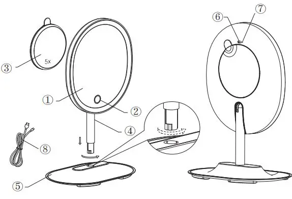 anko 43228379 LED Mirror with Magnetic Mini Mirror-FIG2
