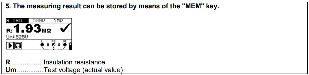 BENNING IT 130 TRUE RMS Installation Tester User Guide - Insulation Resistance