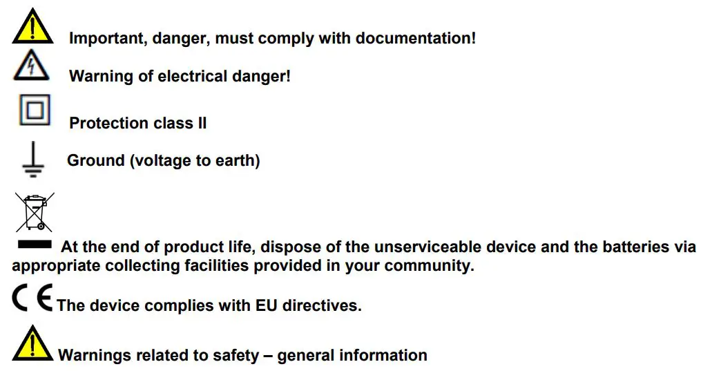 BENNING IT 130 TRUE RMS Installation Tester User Guide - Safety and operational considerations
