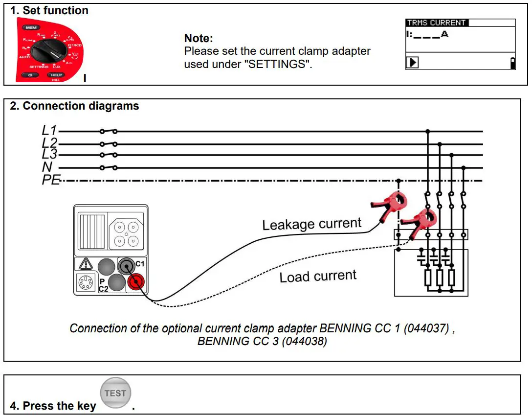 BENNING IT 130 TRUE RMS Installation Tester User Guide - TRMS Current