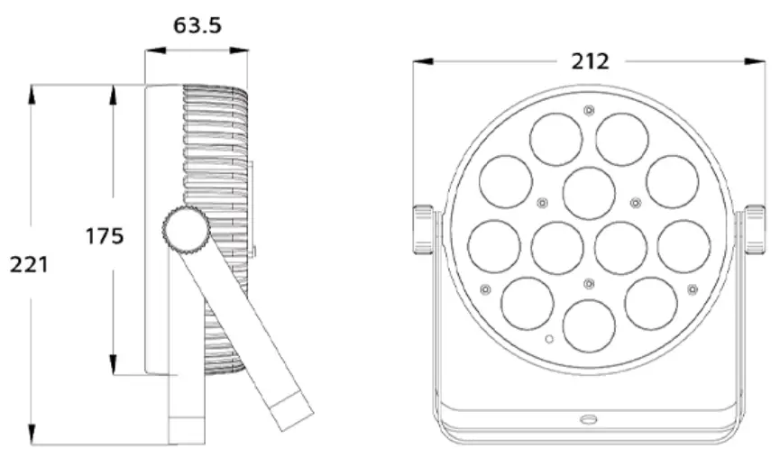 EVENT LIGHTING PAR12X8L 12x 8W RGBW 4-in-1 LED Par - figure 1