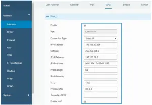 Ethernet WAN Configuration
