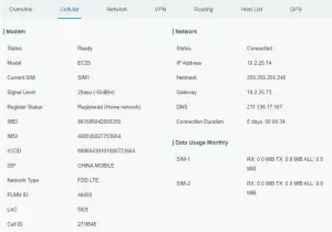 Cellular Connection Configuration