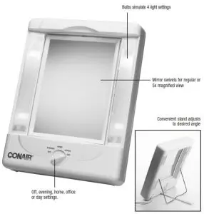 CONAIR TM8L Illumina Collection Two Sided Makeup Mirror.jpg - LIGHTED MAKEUP MIRROR