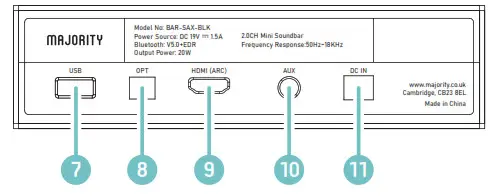 MAJORITY BAR-SAX-BLK SAXON Bluetooth-LED Displa 2