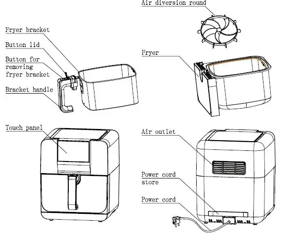 Magnani MI-HA-AF5-B Digital 5.5L Air Health Fryer fig1