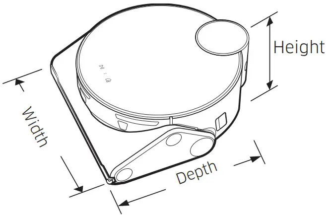 SAMSUNG VVR50T95735W Series Jet Bot AI+ with Intel A.I. Driving - Width