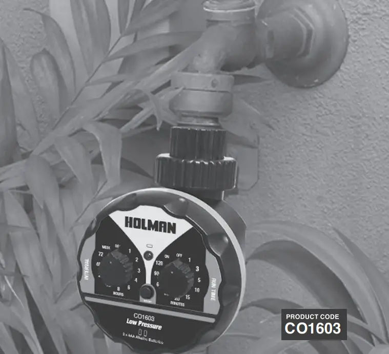 HOLMAN Low Pressure Tap Timer CO1603