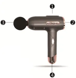 ITSU IS0129 Massage Gun - Main Unit & Accessories