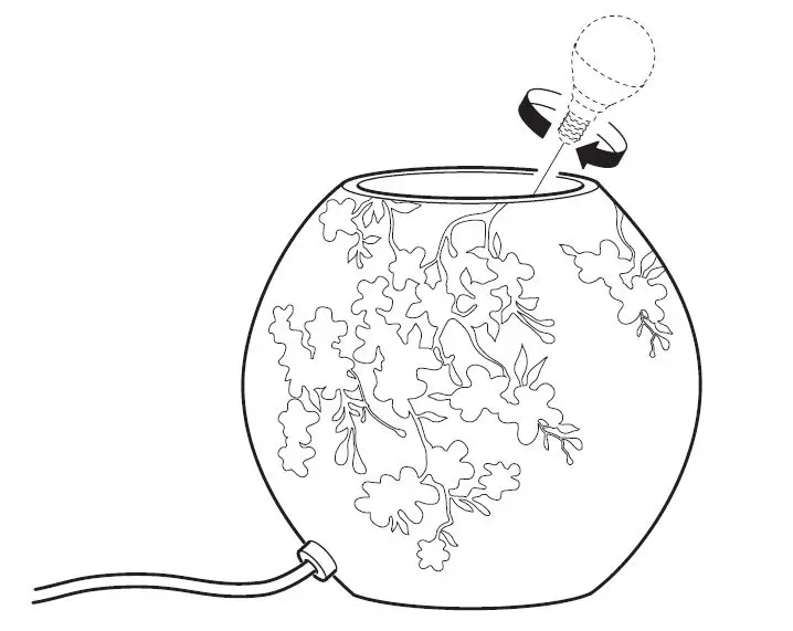 IKEA KNUBBIG - Table Lamp Cherry Blossoms White fig2
