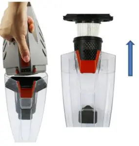 SAUBER V55 2 in 1 Upright Vacuum Cleaner - Cleaning dust container and filter