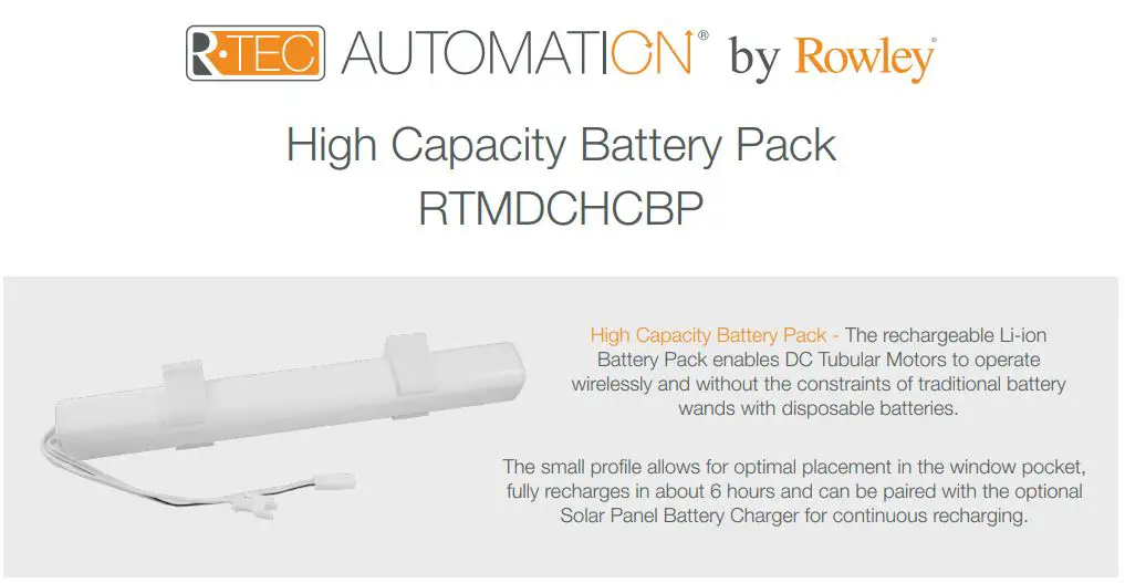 R TEC AUTOMATION by Rowley High Capacity Battery Pack