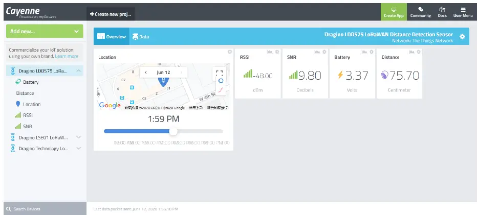 DRAGINO LDDS75 LoRaWAN Distance Detection Sensor fig 14