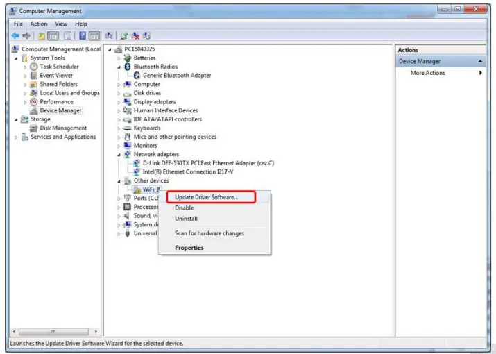 Mediatek MT7921K Wireless LAN BT Driver - Update Driver Software