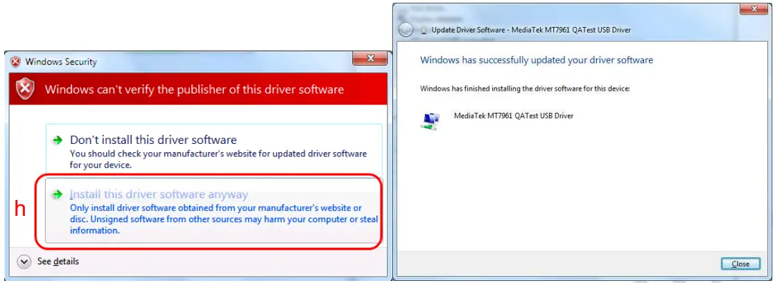 Mediatek MT7921K Wireless LAN BT Driver - install driver 1