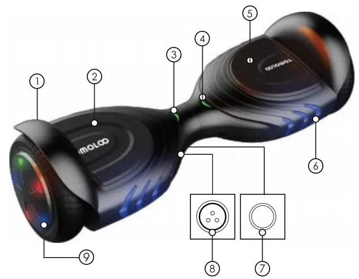 TOMOLOO Star Traveler Q2 C Electric Hoverboard - parts