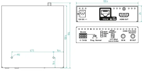 LIGHTWARE HDMI TPS RX86 HDBaseT Receiver with Integrated Scaler - Mechanical