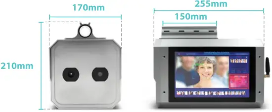 PerfectPrime AI200 Thermal Imaging Face Recognition System - Size description