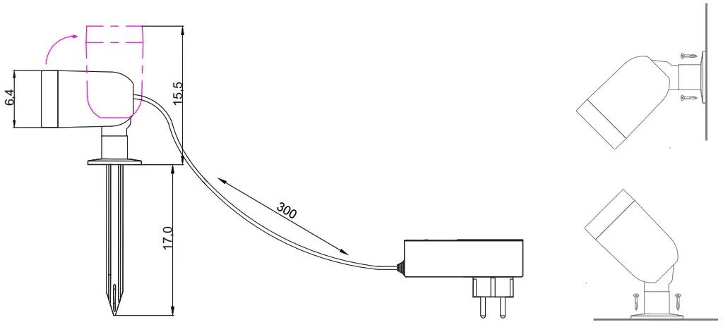 MULLER LICHT 404076 Flores XL LED Garden Light - INSTALLATION AND CONNECTION 1