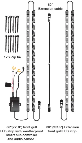 TYPE S ML-56818 2 Inch Smart LED Grill Lighting Kit-fig 1
