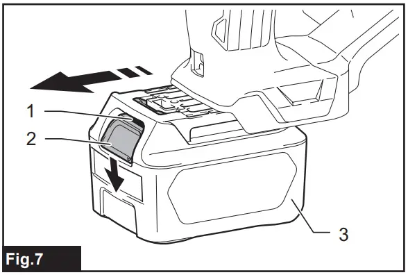 Installing or removing battery cartridge