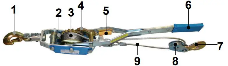 Gude GHS 1000 Manually Controlled Lever Winch Instruction Manual - Appliance description