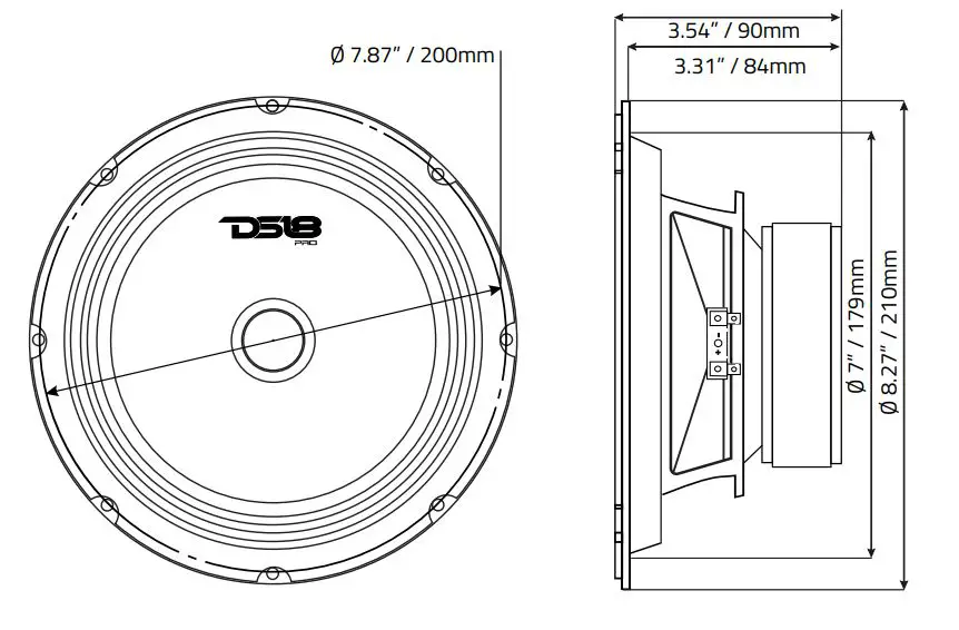 DS18-PRO-B8-4 8-Inch-Mid-Range-Loudspeaker-with-Bullet-FIG-2