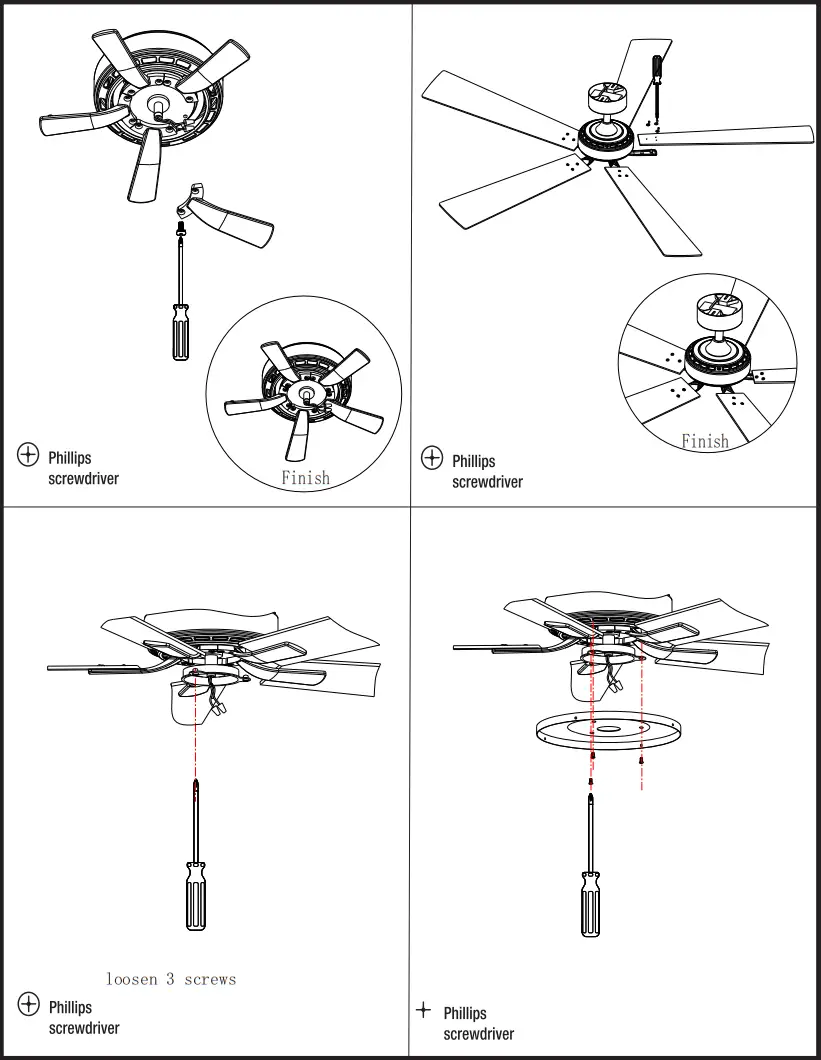 Parrot Uncle F8239110V 60 Inch Stain Nickel Indoor Ceiling Fan - Fig 3